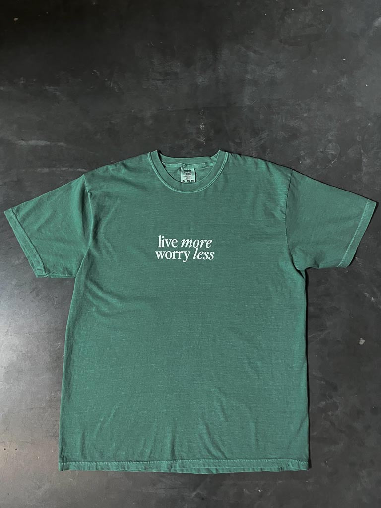 Live-More-Worry-Less-Tee-Light-Green