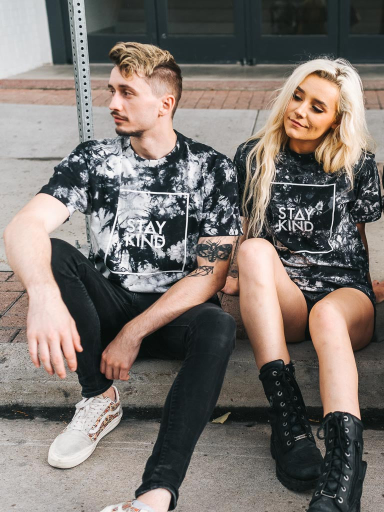 Stay-Kind-Tie-Dye-Tee-Black-And-White-3